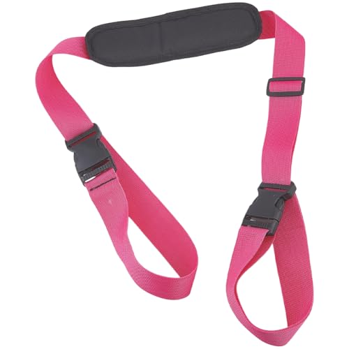 GORGECRAFT Adjustable Carrying Strap Scooter Straps with Non-Slip Shoulder Pad Rose Pink Beach Chair Replacement Universal Carry Strap Yoga Mat Sling Holder for Camping and Outdoor Backpack 100-189cm - color: Rose Pink