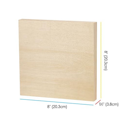 MEEDEN Unfinished Wood Canvas Board:8x8 Canvas Panel Pack of 4 | 1-1/2" Deep Wooden Panel Board, Blank Cradled Wood Art Board for Painting - Rectangle - size: 8"x8"- 4 Pack