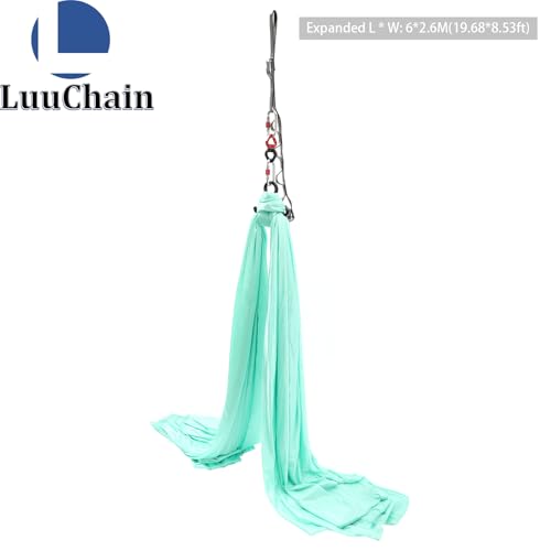 Aerial Silks Equipment for Aerial Yoga Aerial Dance Acrobatic Circus Arts Soft Durable Yoga Hammock Aerial Rig for All Skill Levels Load Capacity 440LB Black - color: Green-19.7*8.53FT