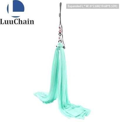 Aerial Silks Equipment for Aerial Yoga Aerial Dance Acrobatic Circus Arts Soft Durable Yoga Hammock Aerial Rig for All Skill Levels Load Capacity 440LB Black - color: Green-19.7*8.53FT
