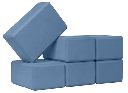 Bulk 4in Foam Yoga Blocks, 6 Pack - color: Slate