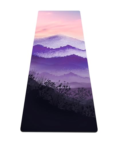 nuveti Yoga Mat Print Extra Thick TPE Non Slip Fitness Exercise Mat with Carrying Bag,72"x24" Extra Thick 6MM Exercise & Workout Mat for Yoga, Pilates Fitness and Floor Exercises - color: DieXue