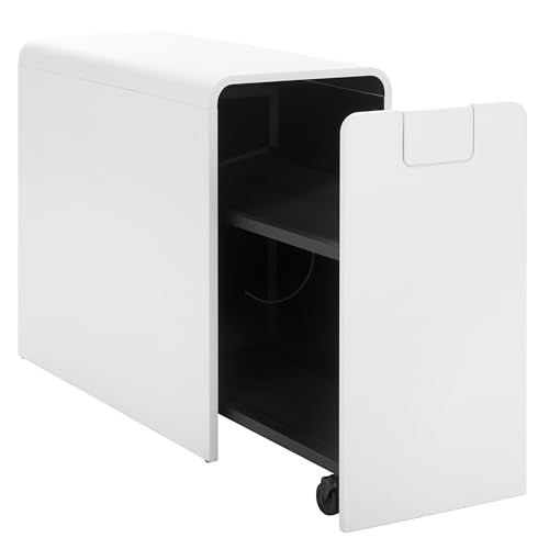 SEI Furniture - Sidekick Sport Equipment Rolling Rack - Transitional Design, White Metal and Wood - Ideal for Bedroom, Living Room (HZ0121) - color: White