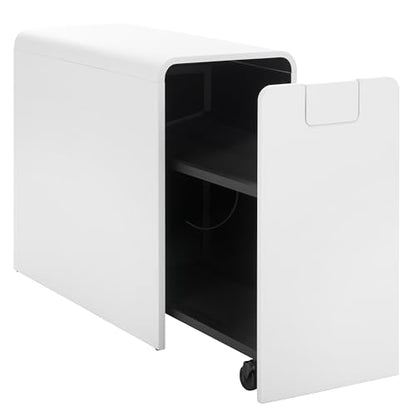 SEI Furniture - Sidekick Sport Equipment Rolling Rack - Transitional Design, White Metal and Wood - Ideal for Bedroom, Living Room (HZ0121) - color: White