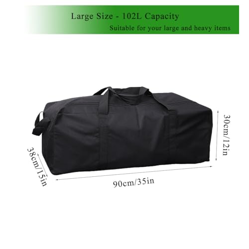 102L Extra Large Duffle Bag with Side Zipper, Heavy Duty 600D Waterproof Moving Bag for Travel & Camping, Foldable Cargo Luggage for Sports Gear with Lockable Zippers(102L) - size: 102L