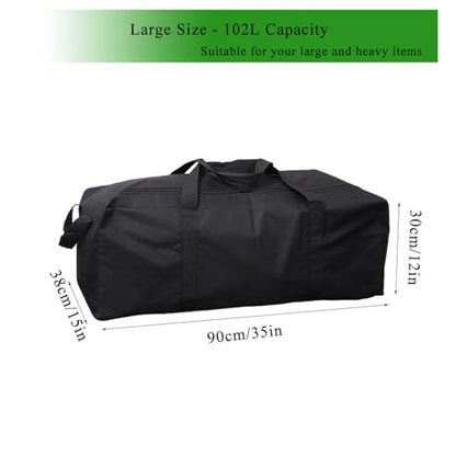 102L Extra Large Duffle Bag with Side Zipper, Heavy Duty 600D Waterproof Moving Bag for Travel & Camping, Foldable Cargo Luggage for Sports Gear with Lockable Zippers(102L) - size: 102L