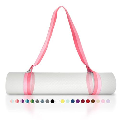 Tumaz Yoga Mat Strap Adjustable Carrier for All Yoga Mats, 2 Sizes - color: 02. Pink Match, size: 85 IN