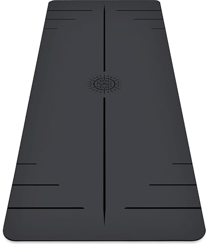 Plyopic Ultra Grip PRO Yoga Mat – EXTREME Non-Slip Performance - Dry & Wet Grip - Smarter Alignment Lines - Comfortable & Sweat Resistant - For Yoga, Pilates & Hot Yoga - color: PoseMap Alignment - Signature Black