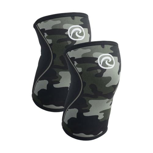 Rehband 5mm Knee Sleeves for Functional Training, Cross-Training & Powerlifting, Weightlifting Knee Support made of Neoprene, Unisex, Colour:Camo - 1 Pair, Size:X-Small - color: Camo - 1 Pair, size: X-Small