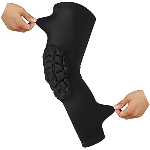 SZKANI Knee Pads Compression Leg Sleeve Knee Sleeve for All Sports Wrestling Protector Gear, 1 Pair of Knee Paded - color: Black_2 Pack, size: Medium