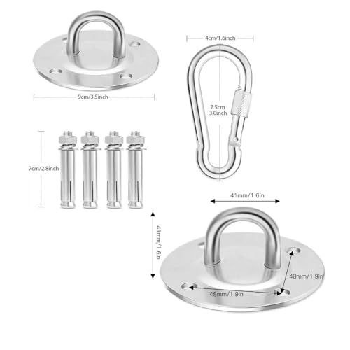 Heavy Duty Swing Hangers Kit with Screws – Stainless Steel Ceiling Mount for Hammock, Yoga Swing, Boxing Bag, Leak-Proof Design with Concrete Anchors