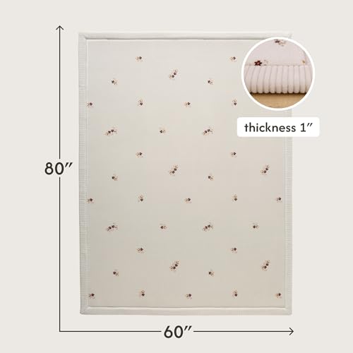 Hakuna Matte CloudSoft Baby Play Mat for Floor 60" x 80" Flowers - color: Flowers, size: 60" x 80"
