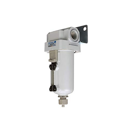 PneumaticPlus SAF400-N04B-MEP Compressed Air Particulate Filter 1/2" NPT | 10 Micron Element, 211 SCFM, 1/2" NPT, Metal Bowl, Manual Drain, 250 PSI Max, Mounting Bracket Included - style: Metal Bowl - Manual Drain