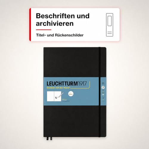 Leuchtturm1917 - Master A4 Hardcover Sketchbook (Black) - 112 Pages of 150g/m² Paper - color: Black, size: Master (A4+)