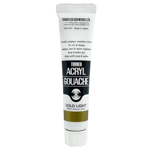 Turner Colour Works Acryl Gouache Artist Acrylic Paint - Single 20 ml Tube - Gold Light - color: Gold Light, size: 0.7 Fl Oz (Pack of 1)
