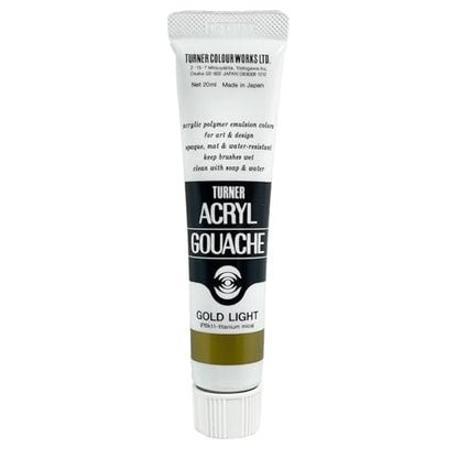 Turner Colour Works Acryl Gouache Artist Acrylic Paint - Single 20 ml Tube - Gold Light - color: Gold Light, size: 0.7 Fl Oz (Pack of 1)
