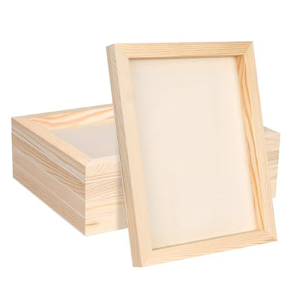 FSWCCK 5 Pack 8 x 10 inch Wood Panel Boards, Unfinished Wood Canvas Panels for Crafts, Painting Canvas, DIY Art Projects, Pouring, Arts Use with Oils, Acrylics - size: 8"X 10" 5 Pack