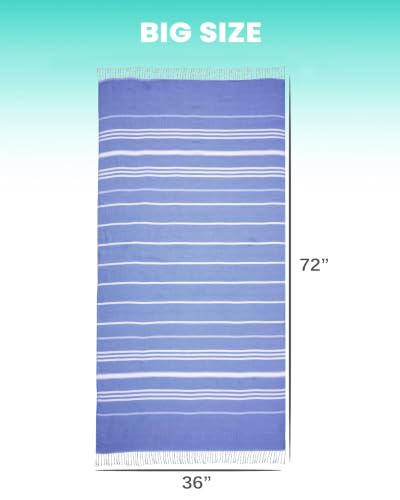 2 Packs Cotton Turkish Beach Towels Quick Dry Sand Free Soft Absorbent Extra Large Xl Big Blanket Adult Oversized Bath Pool Swim Towel Lightweight Thin Sandless Fast Drying Compact No Sand Packabl - color: Thinner Set Fuchsia Blue