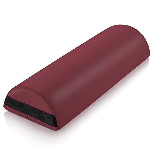 Saloniture Jumbo Half Round Massage Table Bolster Under-Knee Pillow Pad - 26 x 9 x 4.5 Inch - Burgundy - color: Burgundy