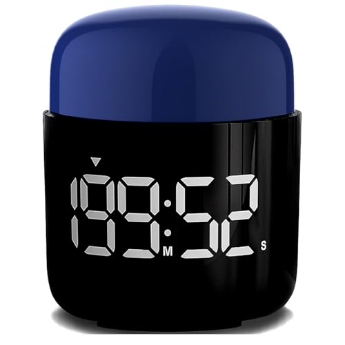Table Twist Timer, Large LED Display Stopwatch, Silent & Loud Alarm, 199 Minute Countdown & Up, Vintage Night Light, for Kitchen Cooking Meeting Teacher Classroom Office Yoga Fitness Games (Blue) - color: Blue
