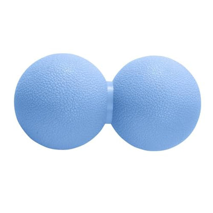 Double Lacrosse & Micro-Elastic Peanut Massage Ball - Myofascial Release Tool for Muscle, Back, Foot, and Physical Therapy, Mobility Roller for Acupressure and Relaxation (Blue) - color: Blue