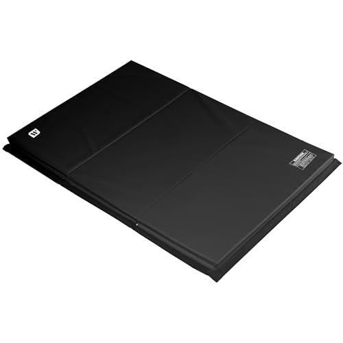We Sell Mats Gymnastics Mat, Folding Tumbling Mat, Portable with Hook & Loop Fasteners - color: Black, size: 4 ft x 6 ft x 1.5 in