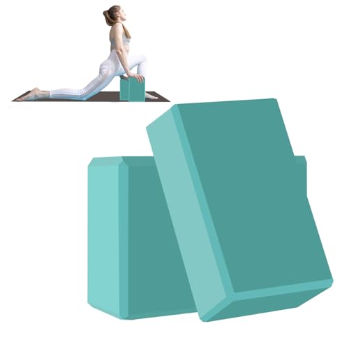 Yoga Block - Unsupported Latex Eva foam - Soft non slip surface with bevel for yoga, pilates, meditation - Yoga accessories for stability, balance and deep stretching - color: Fruit Blue-2 Pack