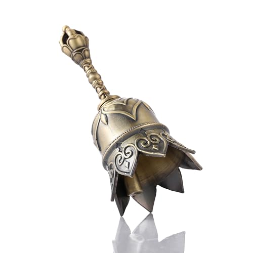 Super Loud Lotus Brass Hand Call Bell Ringing Dinner Bell(Bronze) | Hand Bells for Seniors Bedside, Teacher Classroom School Bell, Wedding Bell, Tibetan Meditation Bell, Gift for Bedridden Mom