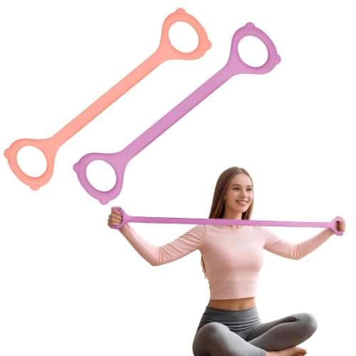 Figure 8 Resistance Bands 2 Pack, Silicone Anti-Slip for Yoga