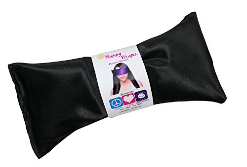Lavender Eye Pillow - Hot Cold Weighted Eye Pillows for Relaxation, Sleep, Stress, Migraine Relief, Yoga - Aromatherapy Gifts for Women, Birthday, Teachers, Made in USA by Happy Wraps - Onyx - color: Onyx
