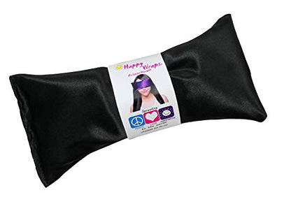 Lavender Eye Pillow - Hot Cold Weighted Eye Pillows for Relaxation, Sleep, Stress, Migraine Relief, Yoga - Aromatherapy Gifts for Women, Birthday, Teachers, Made in USA by Happy Wraps - Onyx - color: Onyx