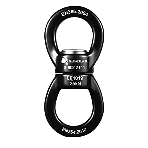 35kN Swing Swivel, CE Certified 360°Rotational Device, Silent Hanging Accessory for Tree Swing, Aerial Dance - color: Black, size: 35 kN