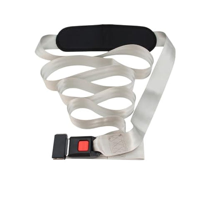 Mobilization Belt with Adjustable Thick Cushioning Pad – Ideal for Physical Therapy, Rehabilitation, Stretching & Mobility Training – Durable Traction Equipment for Therapists and Home Use (White) - color: White