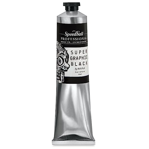 Speedball Professional Relief Ink, Supergraphic Black, 5 Ounce Tube - color: Supergraphic Black, size: 5 fl oz