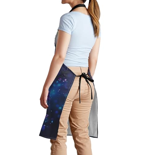Artist Painting Apron with 2 Pockets Painters Art Aprons Gifts for Women Men - color: Purple Dream Catcher With Butterflies