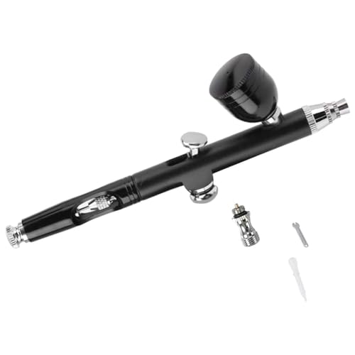 Airbrush Kit, Dual Action 0.3mm Gravity Feed for Nail Art & Models | 0.3mm precision nozzle, Independent air & fluid trigger control, Gravity feed for efficient paint flow, Ergonomic design