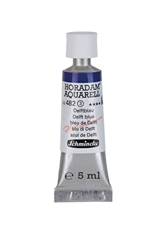 Schmincke - HORADAM® AQUARELL - finest artists' watercolours, Delft blue - 5 ml - color: 482 Delft blue, size: 0.17 Fl Oz (Pack of 1)