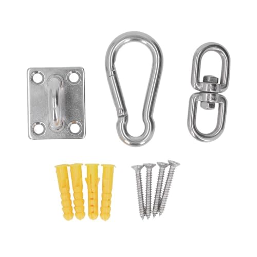 7 Pcs M8 Heavy Duty Hammock Hanging Hardware Kit – 304 Stainless Steel Wall&Ceiling Mount with Snap Hooks for Yoga Swings, Boat Rigging