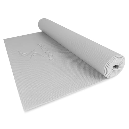 ProsourceFit Classic Yoga Mat 1/8” (3mm) Thick, Extra Long 72-Inch Lightweight Fitness Mat with Non-Slip Grip for Yoga, Pilates, Exercise - color: Grey