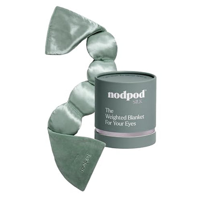nodpod Mineralized Silk Gentle Pressure Sleep Mask, Weighted Eye Mask | Patented Light Blocking Design for Sleeping, Travel & Relaxation, Bead Filled, Machine Washable, BPA-Free, Willow - color: Willow Silk