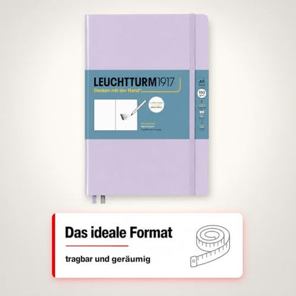 Leuchtturm1917 - Medium A5 Hardcover Sketchbook (Lilac) - 112 Pages of 150g/m² Paper - color: Lilac, size: Medium (A5)