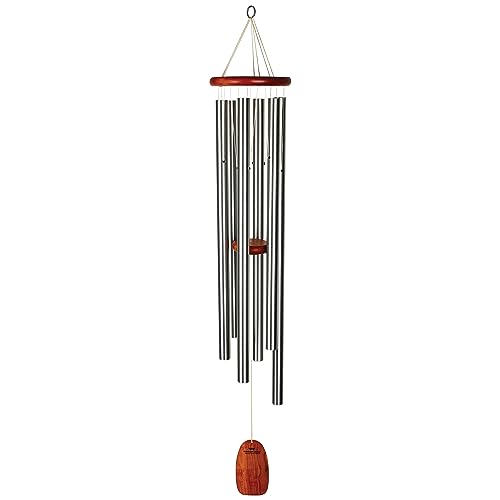 Woodstock Wind Chimes for Outside Amazing Grace, 53" Outdoor Windchime Garden Patio Decor, Front Porch Spring Decor, Memorial Sympathy Wind Chimes Gift, Heavenly Chime (AGXLS) - color: Silver, size: 53" Extra Large