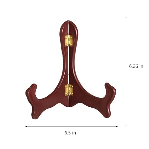 Wooden Plate Stand Decorative Frame and Picture Holder Easel Small for Display Tabletop Holders for Plates and Art Red Wood Stands for Dish Rack 7 Inch