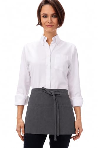 Chef Works Unisex Waitress Apron - color: Dark Grey Stripe