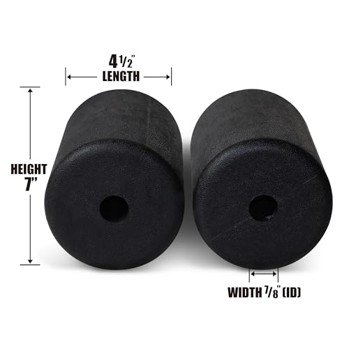 WF Athletic Supply PU/Foam Foot Pads, Foam Roller for Exercise Machines Equipment Replacements, Roller Pad for Leg Extension, PEC Deck Pads for Weight Bench, Sold by Pair (7” x 4.5” OD x 0.875” ID) - color: 7” X 4.5” Od X 0.875” Id