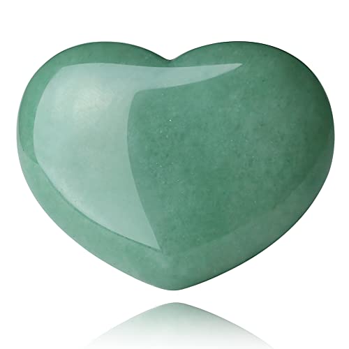 QINJIEJIE 1.8" Large Heart Stone Green Aventurine Healing Crystals Stones - color: Z - 1.8" Large - Green Aventurine Heart