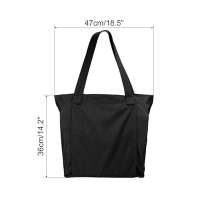 PATIKIL Yoga Mat Bags, Yoga Tote Carrier Shoulder Bag with Mat Pocket Carryall Canvas Tote Yoga Gym Bags - color: Black