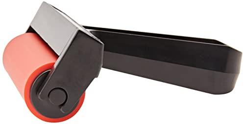 Gel Press Rubber Brayer - for printmaking, Scrapbooking, Paper Crafts, Home Decor & More - 4 Inches, Red & Black - size: 4.0 inch