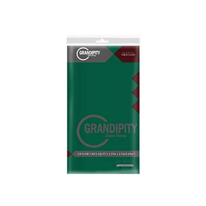 Dark Green 1 Pack Premium Disposable Plastic Tablecloth 54 Inch. x 108 Inch. Rectangle Table Cover - color: Dark Green, size: 1 Pack Rectangle
