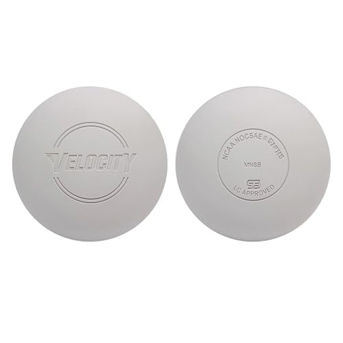 Velocity Lacrosse Balls - Practice Balls, Official NFHS, SEI, and College Approved Size - Meets NOCSAE Standard - Approved Competition Colors - Case of 60 & 120 with Ball Bag - color: White, size: 60 Balls + Bag, style: Practice Ball